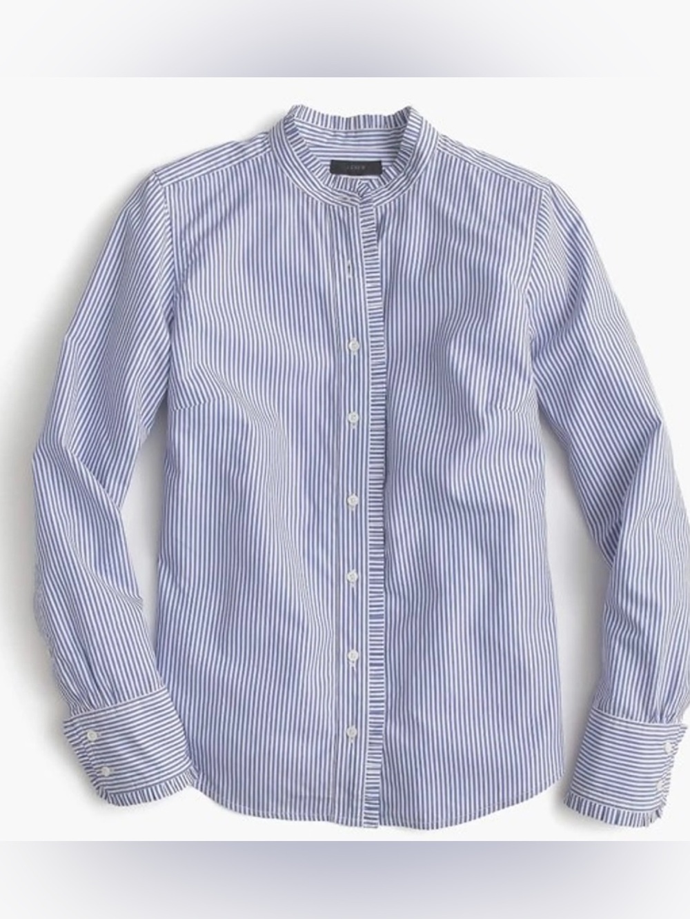 J.Crew Striped Ruffled Button Up Shirt Stripe size 00